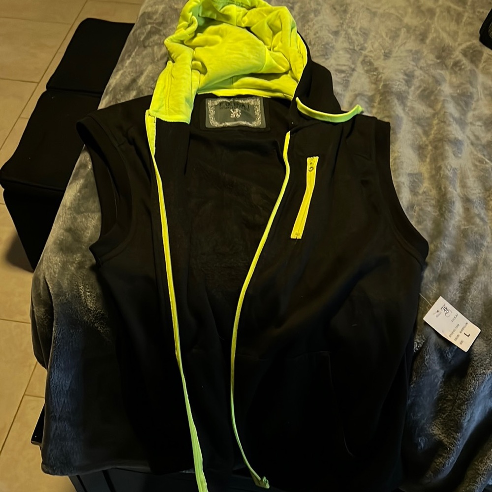 Brand new zip up sleeveless hoodie
